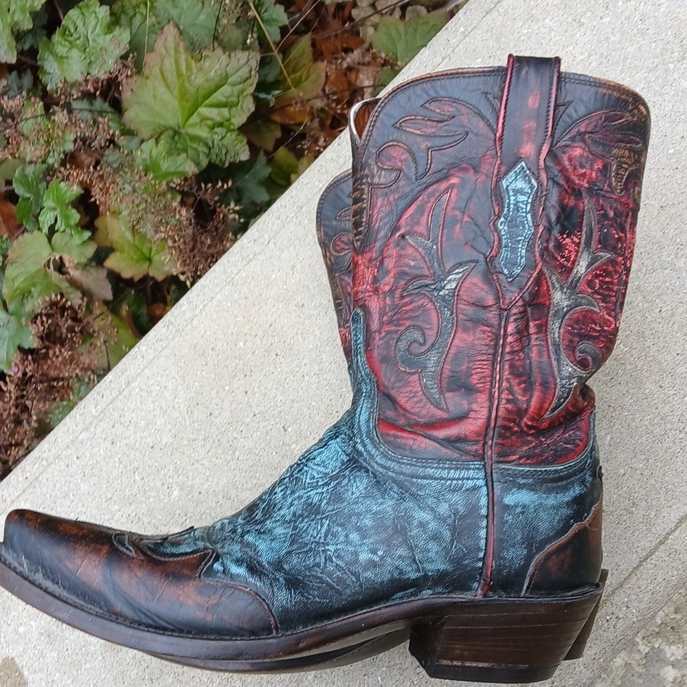 Lucchese Stonewashed Goat Cowgirl Boot Robins Egg N9320 sz 9 - Picture 8 of 16